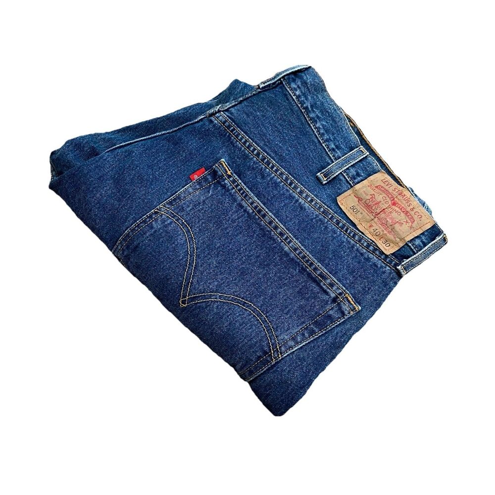 Vintage Levi’s 501 Jeans Pants Y2K 40x30 Mexico Made Straight Medium Dark Wash